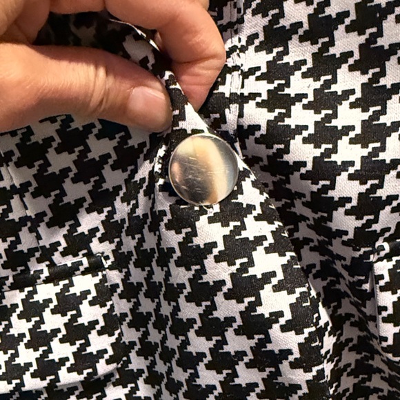 NYCC Black & White Houndstooth 3/4 Sleeve Blazer Jacket Size Small - Picture 7 of 7